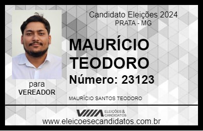 Candidato MAURÍCIO TEODORO 2024 - PRATA - Eleições