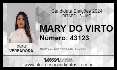 Candidato MARY DO VIRTO 2024 - RITÁPOLIS - Eleições