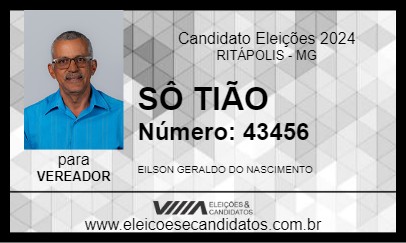 Candidato SÔ TIÃO 2024 - RITÁPOLIS - Eleições