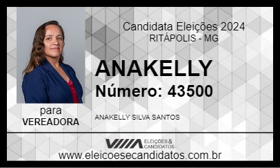 Candidato ANAKELLY 2024 - RITÁPOLIS - Eleições