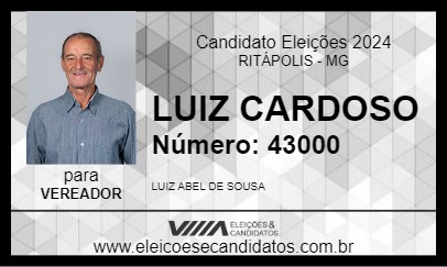 Candidato LUIZ CARDOSO 2024 - RITÁPOLIS - Eleições