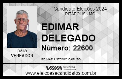 Candidato EDIMAR DELEGADO 2024 - RITÁPOLIS - Eleições