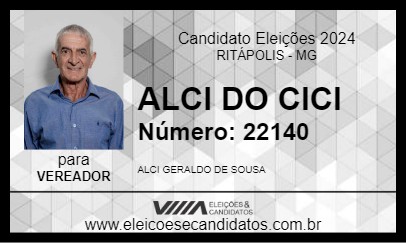 Candidato ALCI DO CICI 2024 - RITÁPOLIS - Eleições