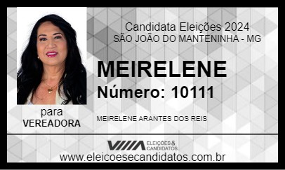 Candidato MEIRELENE 2024 - SÃO JOÃO DO MANTENINHA - Eleições