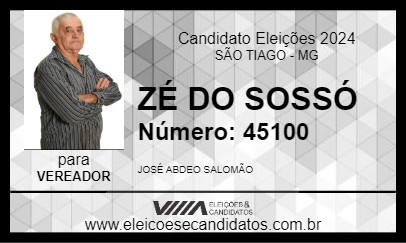 Candidato ZÉ DO SOSSÓ 2024 - SÃO TIAGO - Eleições