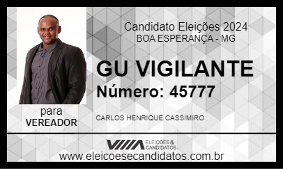 Candidato GU VIGILANTE 2024 - BOA ESPERANÇA - Eleições