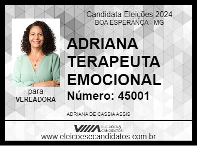 Candidato ADRIANA TERAPEUTA EMOCIONAL 2024 - BOA ESPERANÇA - Eleições