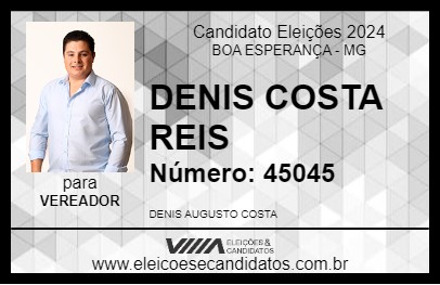 Candidato DENIS COSTA REIS 2024 - BOA ESPERANÇA - Eleições