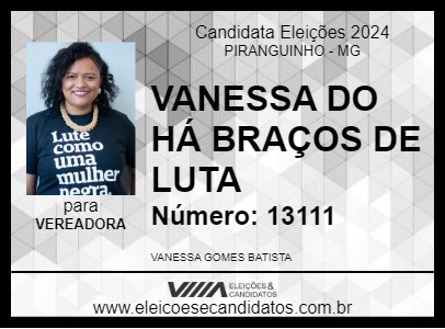 Candidato VANESSA DO HÁ BRAÇOS DE LUTA 2024 - PIRANGUINHO - Eleições