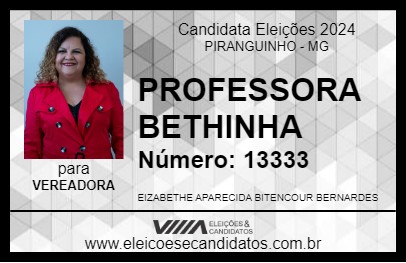 Candidato PROFESSORA BETHINHA 2024 - PIRANGUINHO - Eleições