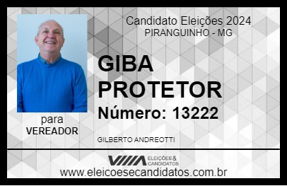 Candidato GIBA PROTETOR 2024 - PIRANGUINHO - Eleições