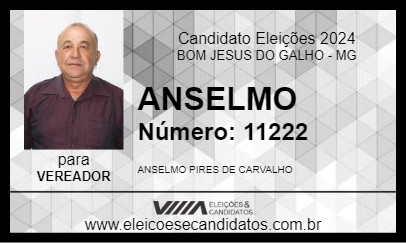 Candidato ANSELMO 2024 - BOM JESUS DO GALHO - Eleições