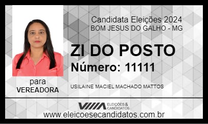 Candidato ZI DO POSTO 2024 - BOM JESUS DO GALHO - Eleições