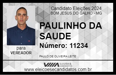 Candidato PAULINHO DA SAUDE 2024 - BOM JESUS DO GALHO - Eleições