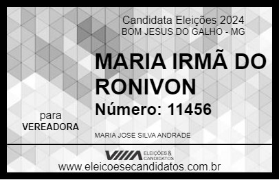 Candidato MARIA IRMÃ DO RONIVON 2024 - BOM JESUS DO GALHO - Eleições