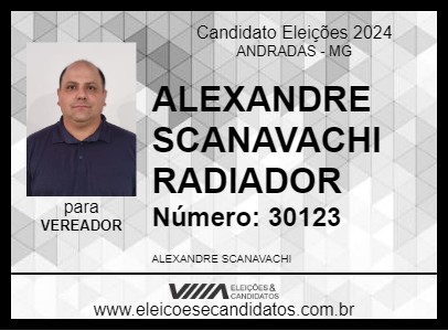 Candidato ALEXANDRE SCANAVACHI RADIADOR 2024 - ANDRADAS - Eleições