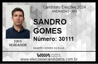 Candidato SANDRO GOMES 2024 - ANDRADAS - Eleições