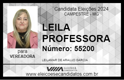 Candidato LEILA PROFESSORA 2024 - CAMPESTRE - Eleições