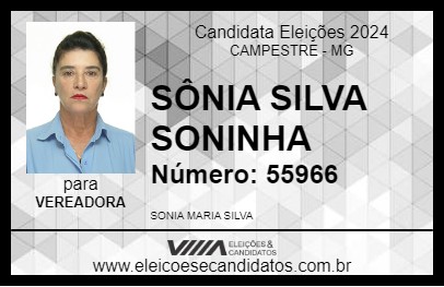 Candidato SÔNIA SILVA SONINHA 2024 - CAMPESTRE - Eleições