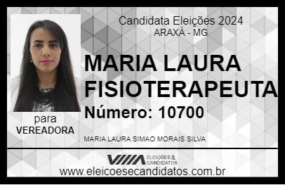 Candidato MARIA LAURA FISIOTERAPEUTA 2024 - ARAXÁ - Eleições