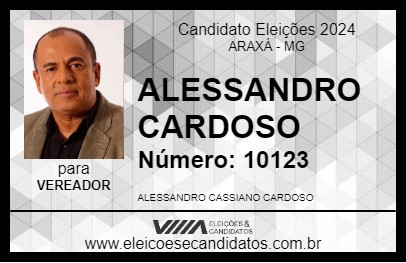 Candidato ALESSANDRO CARDOSO 2024 - ARAXÁ - Eleições