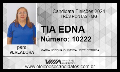 Candidato TIA EDNA 2024 - TRÊS PONTAS - Eleições