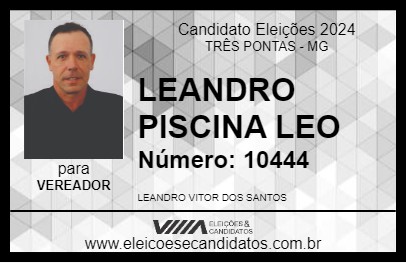 Candidato LEANDRO PISCINA LEO 2024 - TRÊS PONTAS - Eleições