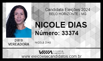 Candidato NICOLE DIAS 2024 - BELO HORIZONTE - Eleições