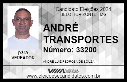 Candidato ANDRÉ TRANSPORTES 2024 - BELO HORIZONTE - Eleições