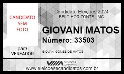 Candidato GIOVANI MATOS 2024 - BELO HORIZONTE - Eleições