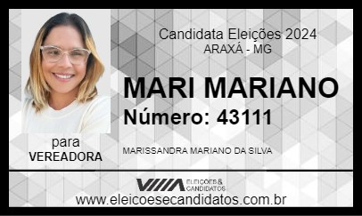 Candidato MARI MARIANO 2024 - ARAXÁ - Eleições