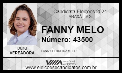 Candidato FANNY MELO 2024 - ARAXÁ - Eleições