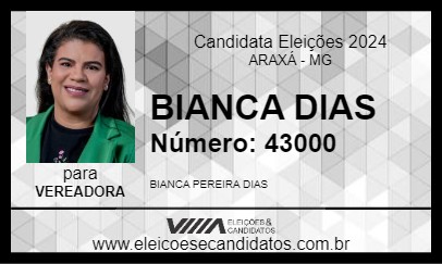 Candidato BIANCA DIAS 2024 - ARAXÁ - Eleições