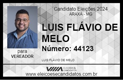 Candidato LUIS FLÁVIO DE MELO 2024 - ARAXÁ - Eleições