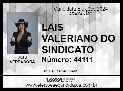 Candidato LAIS VALERIANO DO SINDICATO 2024 - ARAXÁ - Eleições