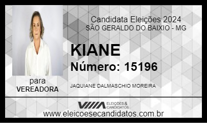 Candidato KIANE 2024 - SÃO GERALDO DO BAIXIO - Eleições