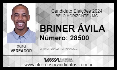 Candidato BRINER ÁVILA 2024 - BELO HORIZONTE - Eleições