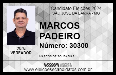 Candidato MARCOS PADEIRO 2024 - SÃO JOSÉ DA BARRA - Eleições