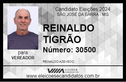 Candidato REINALDO TIGRÃO 2024 - SÃO JOSÉ DA BARRA - Eleições