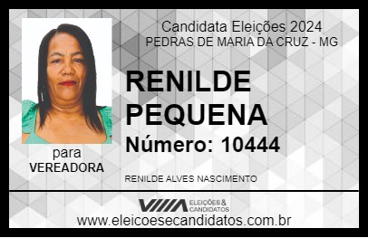 Candidato RENILDE PEQUENA 2024 - PEDRAS DE MARIA DA CRUZ - Eleições