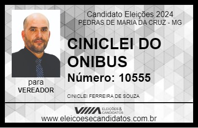 Candidato CINICLEI DO ONIBUS 2024 - PEDRAS DE MARIA DA CRUZ - Eleições