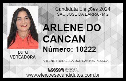 Candidato ARLENE DO CANCAN 2024 - SÃO JOSÉ DA BARRA - Eleições