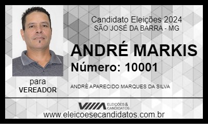 Candidato ANDRÉ MARKIS 2024 - SÃO JOSÉ DA BARRA - Eleições