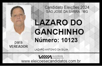 Candidato LAZARO DO GANCHINHO 2024 - SÃO JOSÉ DA BARRA - Eleições