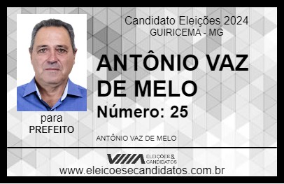 Candidato ANTÔNIO VAZ DE MELO 2024 - GUIRICEMA - Eleições