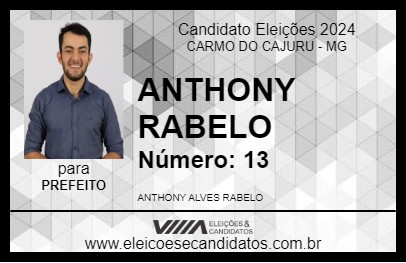 Candidato ANTHONY RABELO 2024 - CARMO DO CAJURU - Eleições