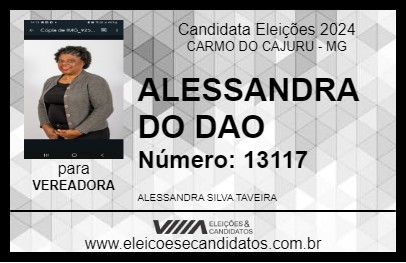 Candidato ALESSANDRA DO DAO 2024 - CARMO DO CAJURU - Eleições