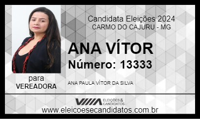 Candidato ANA VÍTOR 2024 - CARMO DO CAJURU - Eleições