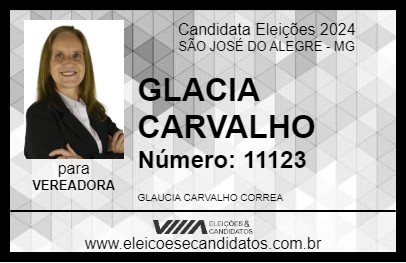 Candidato GLAUCIA CARVALHO 2024 - SÃO JOSÉ DO ALEGRE - Eleições