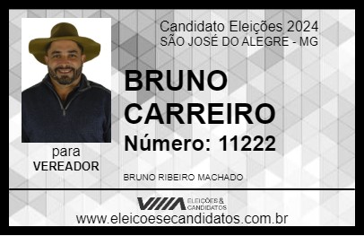 Candidato BRUNO CARREIRO 2024 - SÃO JOSÉ DO ALEGRE - Eleições